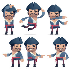 set of pirate character in different poses