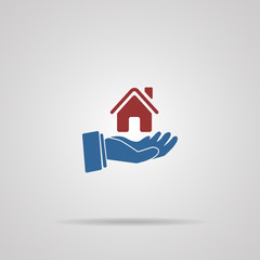 house on hand icon