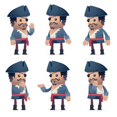 set of pirate character in different poses