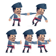 set of pirate character in different poses