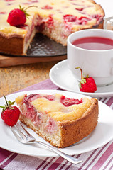 French pie (quiche) with strawberries