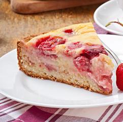 French pie (quiche) with strawberries