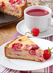 French pie (quiche) with strawberries