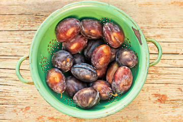 fresh organic plums