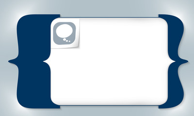 blue square brackets for entering any text with speech bubble