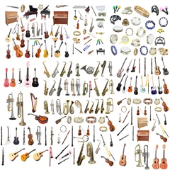 Wandcirkels plexiglas Different music instruments © Dmitry Vereshchagin