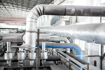 Equipment, cables and piping as found inside