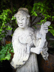 Chinese Statue at ancient buddhist Temple, Thailand
