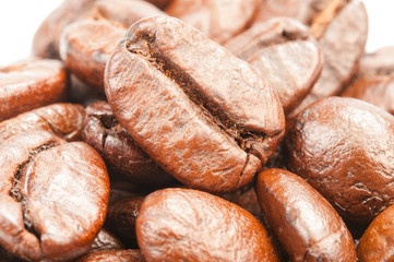 Closeup of coffee beans