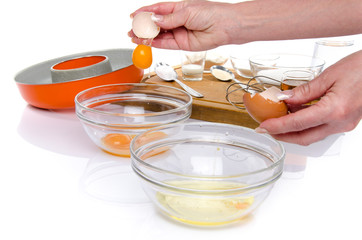 Preparation of a French ring cake, named savarin