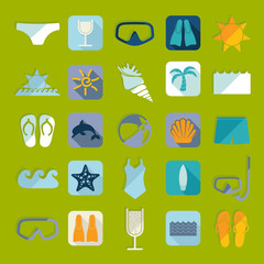 Set of summer tourism icons