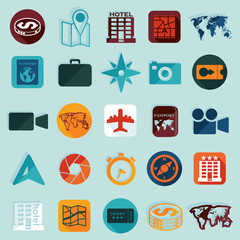 Set of summer tourism icons