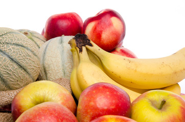 Composition of melons, nectarines, apples and bananas