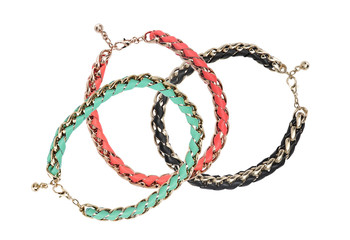 Beautiful bracelets  isolated on white