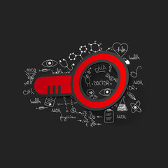 Drawing medical formulas: magnifier