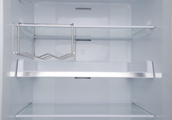 Part of an empty refrigerator
