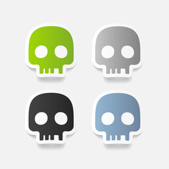 realistic design element: skull