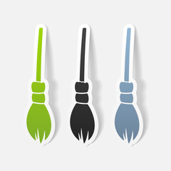 realistic design element: witch broom