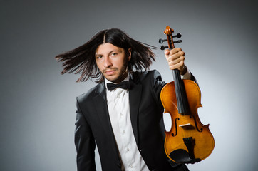 Man violin player in musican concept