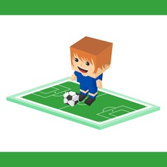 Fototapeta premium soccer cartoon boy