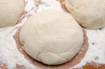 Balls of pizza dough