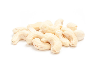 Cashew nuts isolated on white background