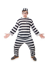 Funny prison inmate in concept