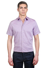 Fototapeta premium Male model with shirt isolated on white