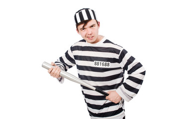 Funny prison inmate in concept