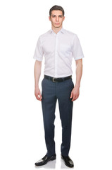 Fototapeta premium Man in fashion look isolated on white