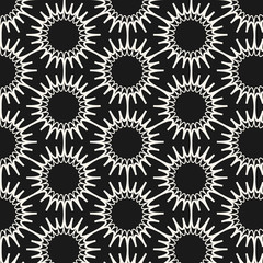 Vector seamless pattern, geometric tiles monochrome background