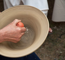 Potter working at his workshop