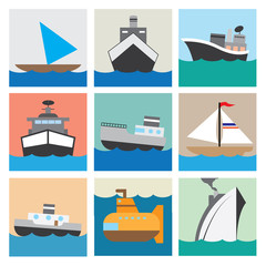 boat icon set vector illustration eps10