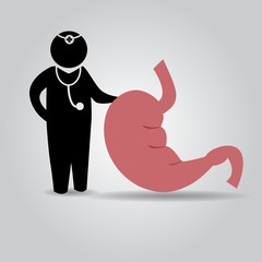 doctor and stomach vector icon