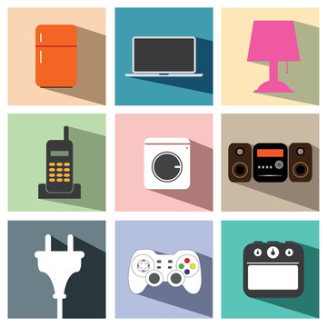 Electric appliance icon set illustration eps10