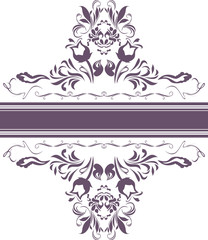 Dark violet ornamental element for decor isolated on the white