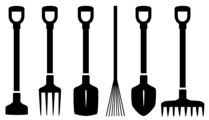set isolated garden tools