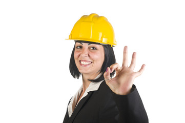 Happy young female architect 