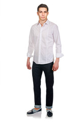 Man in fashion look isolated on white