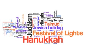 Fototapeta premium Hanukkah - word cloud illustration.
