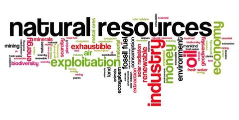Natural resources - word cloud illustration.