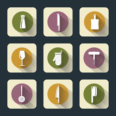 Kitchen flat icons
