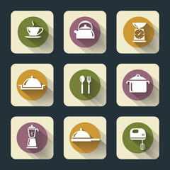 Kitchen flat icons