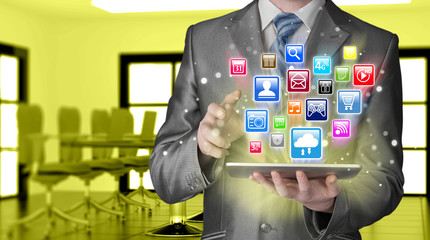 Business man using tablet PC