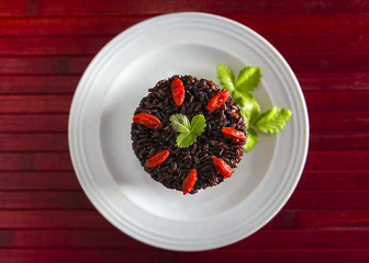 Black rice called "Venere rice"