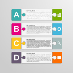 Puzzle piece infographics business concept. Vector illustration.