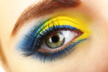 Beautiful eye with bright make-up, close up