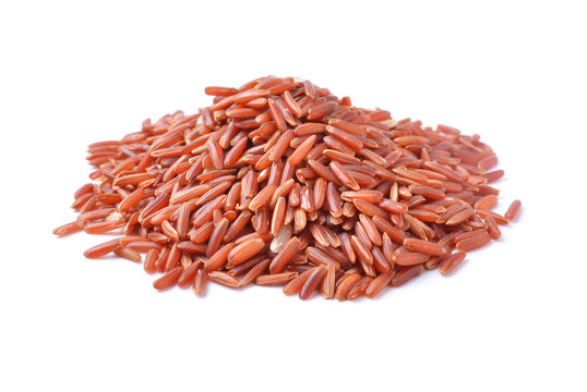 red rice on white background