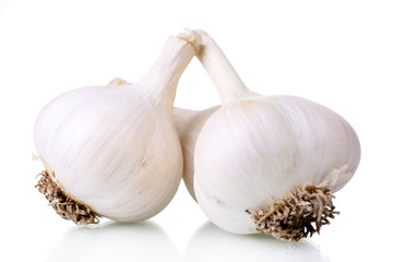 Fresh garlic isolated on white
