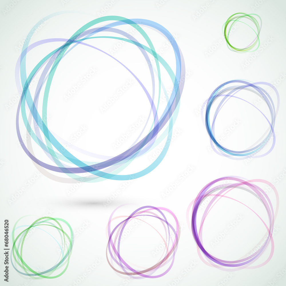 Poster bright colorful circle design elements set